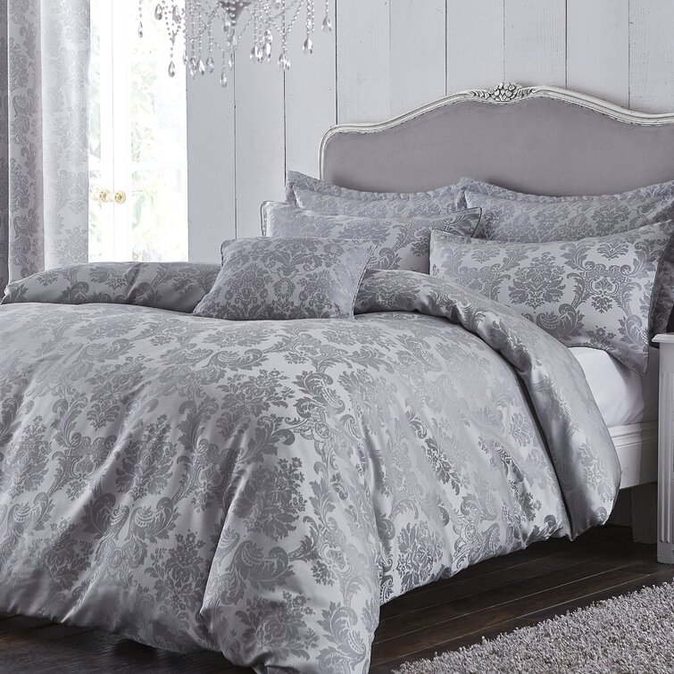 Catherine Lansfield Damask Jacquard Duvet Cover Set & Reviews | Wayfair ...